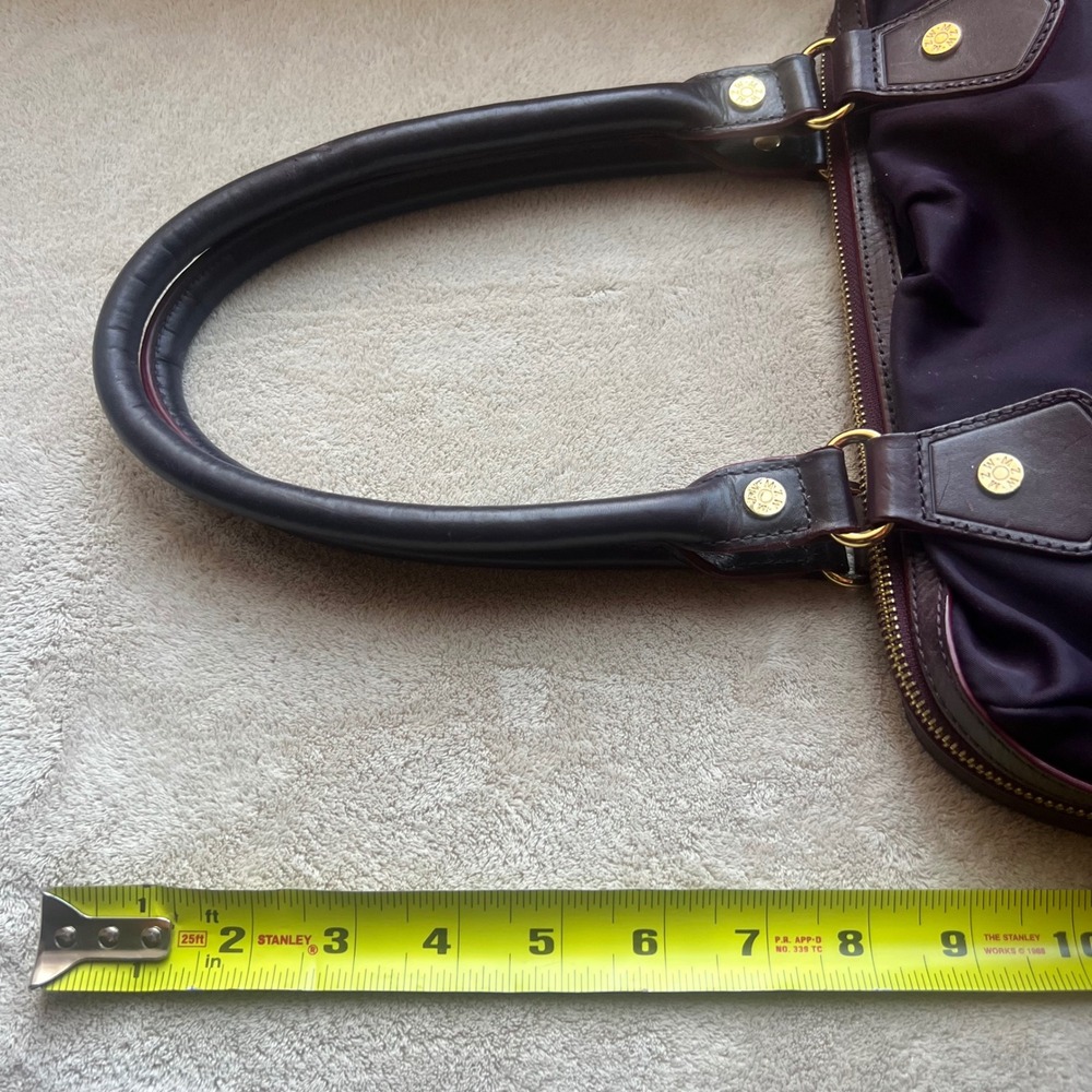 MZ Wallace Jane Satchel Bag Eggplant Plum Purple Nylon Leather Trim Designer‎ - Picture 15 of 16